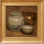 CIRCLE OF SIR WILLIAM NICHOLSON (20TH CENTURY) STILL LIFE STUDY OF PORCELAIN