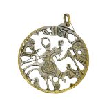 Unusual Mythological Silvered Pendant. Unmarked. 19th Century ??