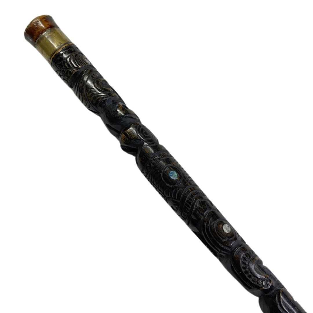 A 20th century New Zealand carved walking stick, - Image 2 of 4