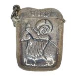 Silver Vesta Case of Golfing Interest. 19 g. Marked Sterling/925