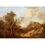 FOLLOWER OF THOMAS GAINSBOROUGH (BRITISH, 19TH CENTURY) FIGURES ON WOODLAND TRACK