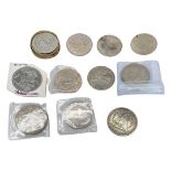 A mixed lot of UK and World coins comprising 1935/37 x 2/51 crowns,