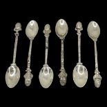 Set of 6 Silver Egyptian Silver Teaspoons. 86 g.