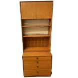 Mid century teak display unit/cupboard together with
