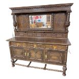 Large Victorian Oak Mirror Back Sideboard