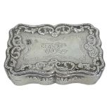 Large Victorian Silver Table Snuff Box. 156 g. Frederick Marson, Birmingham 1845