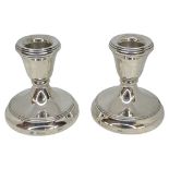 Pair of Silver Dwarf Candlesticks. L.J.Millington, Birmingham 1992