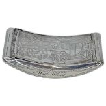 Georgian Curved Silver Snuff Box. William Lea and Co., 33 g. Birmingham 1811