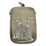 Silver Vesta Case of Golfing Interest. 23 g. Marked 925