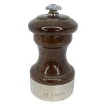 Wood and Silver Pepper Grinder. L.S. , London 1976