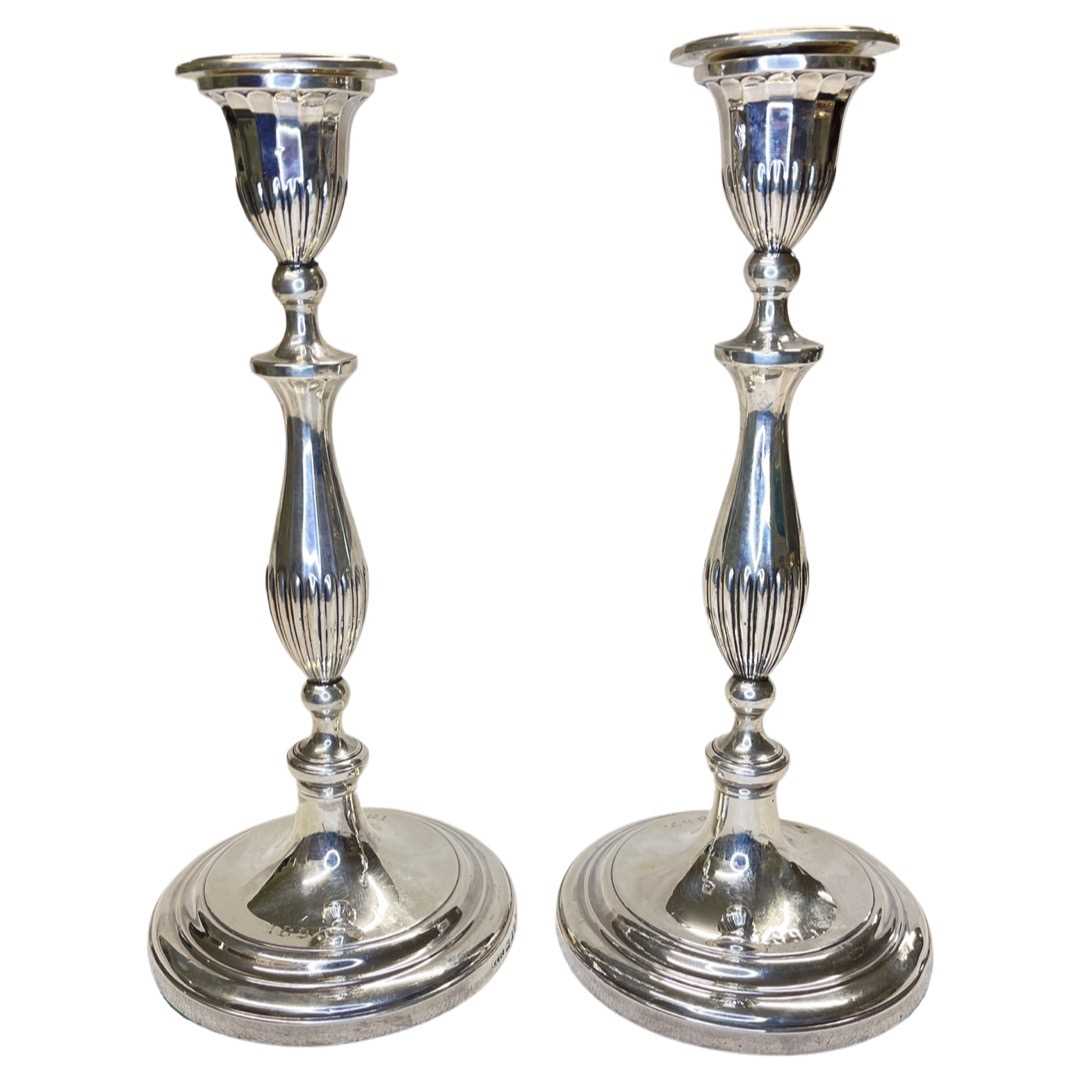 Large pair of Georgian Candlesticks. Samuel Kirby & Co., Sheffield 1793