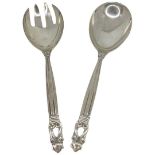 Pair of George Jensen Acorn Pattern Silver Salad Servers. 166g George Jensen, Sterling, Denmark. 20t