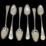 Rare Set of Georgian Silver Coffin Spoons. 77 g. (prob.) Richard Wilson, New York 1816
