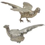 Pair of Good Quality Silver Pheasants. 377 g. Albion Craft Company London 1970