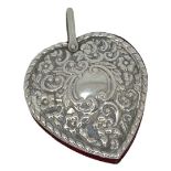 Embossed Silver Heart Shaped Pin Cushion. 16 g.