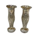 Pair of Small Decorative Silver Vases. J.R. Ld., Birmingham 1891, 277 g. (loaded)