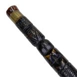 A 20th century New Zealand carved walking stick,