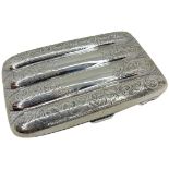 Silver 4 Sectioned Cigar Case. 161 g. Joseph Gloster, Birmingham 1914