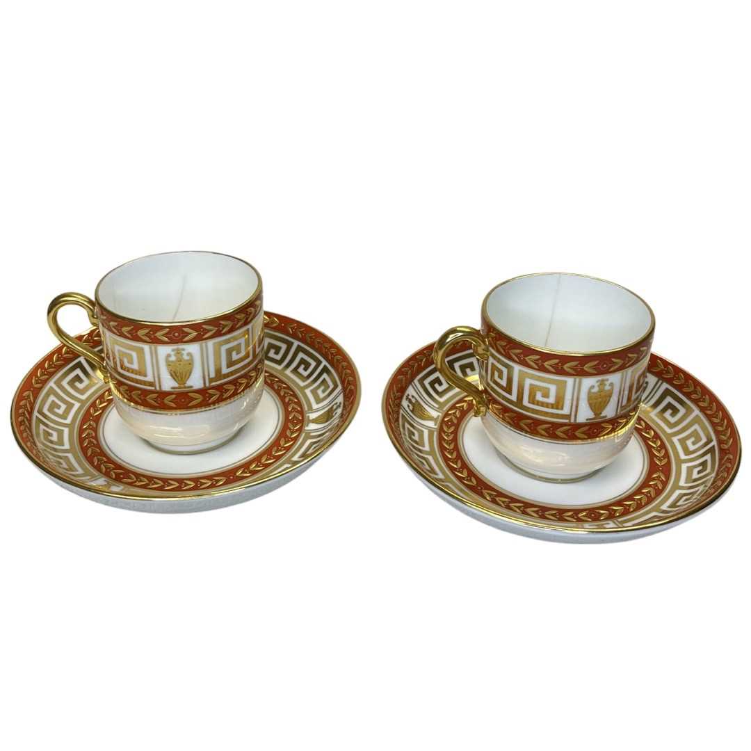 Pair of Tiffany for Minton cups and saucers,