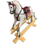 20th century dapple grey rocking horse