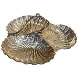 Triple Sectioned Silver Nut Dish. 453 g. Sheffield 1900, Harrison Bros.