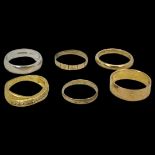 Mixed Lot of 18ct & 9ct Gold Rings, To Include a 18ct Gold and Diamond Crossover Ring,