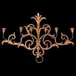 7 Arm Gilt Metal Candle Wall Fitting