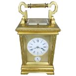 A late 19th century French repeating Carriage clock, with alarm. Margaine, 11298
