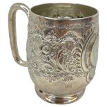 Small Chased Silver Tankard. 162 g. Sheffield 1900, Henry Atkin