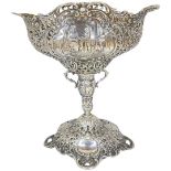 Silver Pedestal Pierced Bonbon Dish. 276 g. Dutch Marks c. 1890-1900.