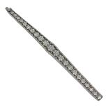 A Graduated Diamond Panel Bracelet in 18ct White Gold