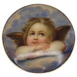 A Victorian Hand Painted Porcelain Brooch.