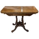 Victorian burr walnut folding tea table