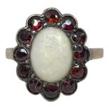 An Antique Opal and Garnet Cluster Dress Ring.