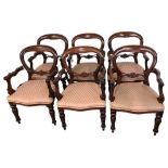 Set of eight reproduction balloon back carver chairs