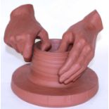 Wedgwood 'The Hands of the Potter' Terracotta Model by Colin Melbourne
