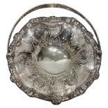 Ornate Silver Swing Handle Basket. 415 g. Sheffield 1899, Thomas Bradbury & Sons