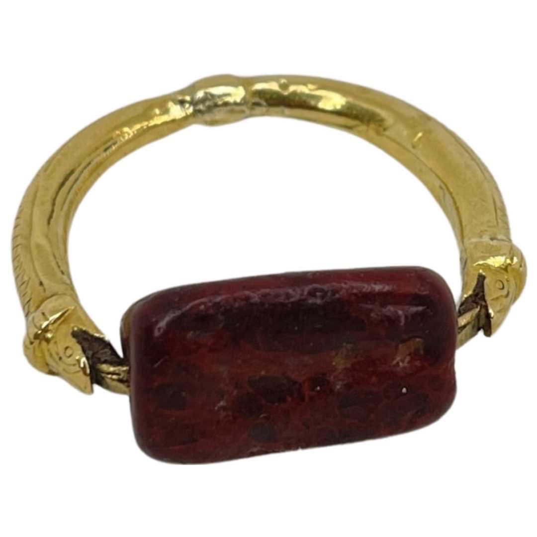 A Fine and Rare Estruscan Gold and Jasper Intaglio Swivel Ring - Image 4 of 5