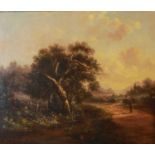 ENGLISH SCHOOL (19TH CENTURY) RIVER LANDSCAPE AND WOODLAND SCENE