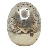 Silver Egg Pepper. 55 g. Sheffield 1880, Mappin Bros.