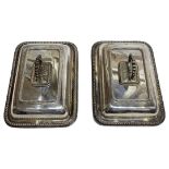 Pair of Good Quality Silver Plated Lidded Entree Dishes