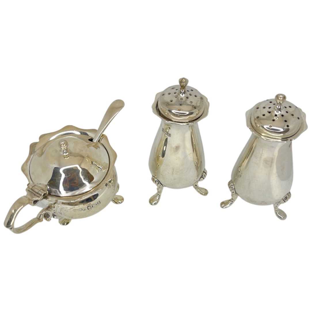 5 Piece Silver Cruet Set. 280 g. Sheffield 1901, Lee and Wigfull - Image 3 of 4