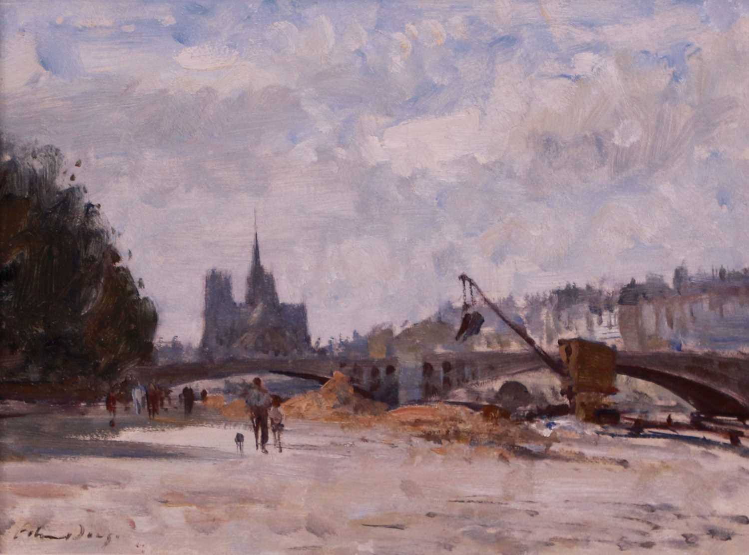 ^ EDWARD BRIAN SEAGO R.B.A, R.W.S (BRITISH, 1910-1974) 'NEAR THE NOTRE DAME, PARIS' - Image 3 of 4