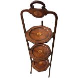 Unusual and Fine Folding Mahogany Cake Stand