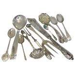 A Georg Jensen Style Silver Spoon and other items. 121 weighable silver.