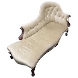 A Victorian mahogany framed chaise longue