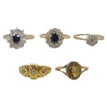 Mixed 18ct & 9ct Gold Rings, 17g