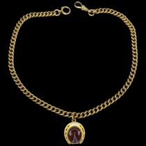 A Fine Antique 18ct Gold, Curbed Link Albert Chain circa 1900, 70g.