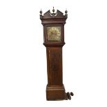 An 18th century and later, oak cased, 8 day longcase clock