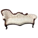 A Victorian mahogany framed chaise longue